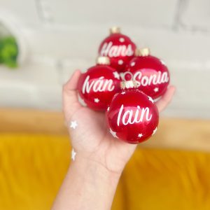 Bola de navidad roja personalizada